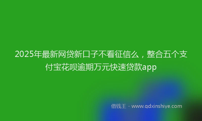 2025年最新网贷新口子不看征信么，整合五个支付宝花呗逾期万元快速贷款app