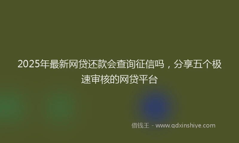 2025年最新网贷还款会查询征信吗，分享五个极速审核的网贷平台