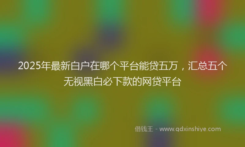 2025年最新白户在哪个平台能贷五万，汇总五个无视黑白必下款的网贷平台