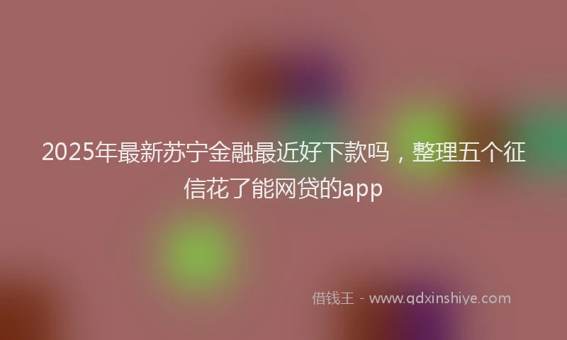 2025年最新苏宁金融最近好下款吗，整理五个征信花了能网贷的app