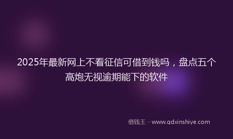 2025年最新网上不看征信可借到钱吗，盘点五个高炮无视逾期能下的软件