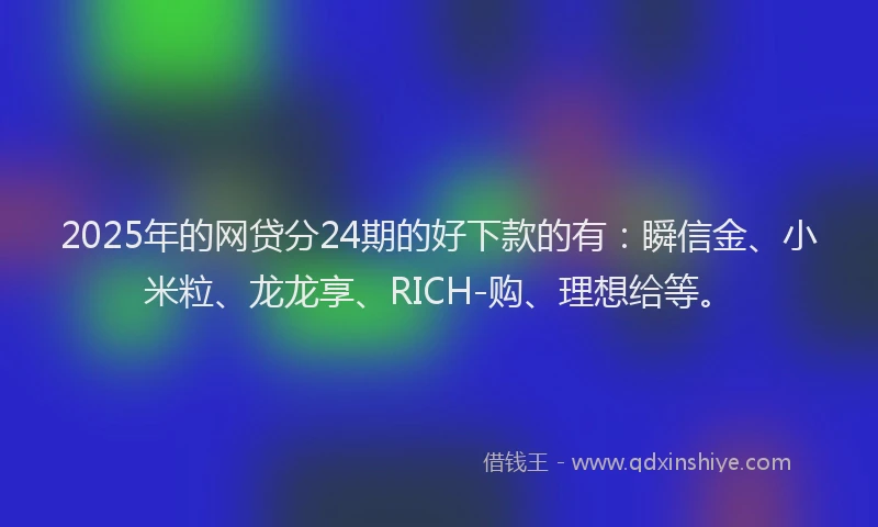 2025年的网贷分24期的好下款的有：瞬信金、小米粒、龙龙享、RICH-购、理想给等。