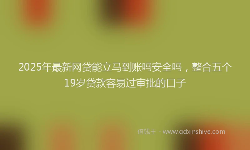 2025年最新网贷能立马到账吗安全吗，整合五个19岁贷款容易过审批的口子