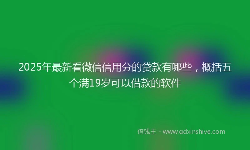 2025年最新看微信信用分的贷款有哪些，概括五个满19岁可以借款的软件