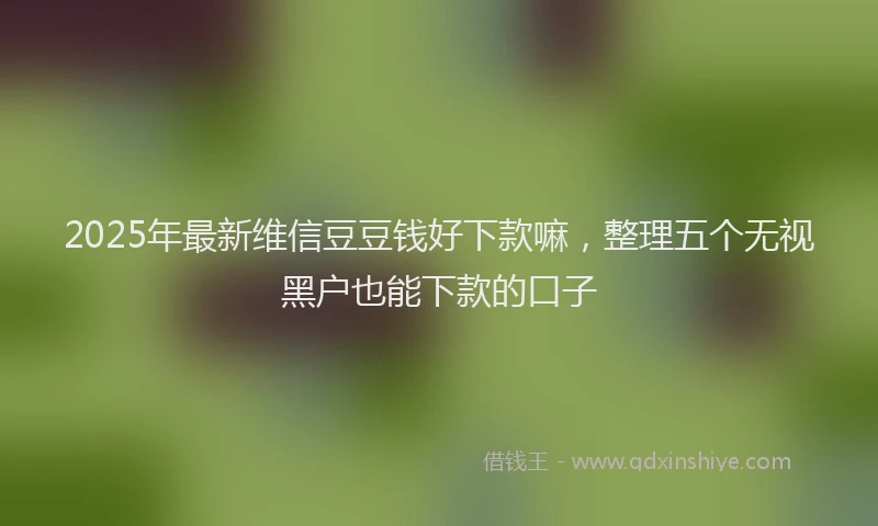 2025年最新维信豆豆钱好下款嘛，整理五个无视黑户也能下款的口子
