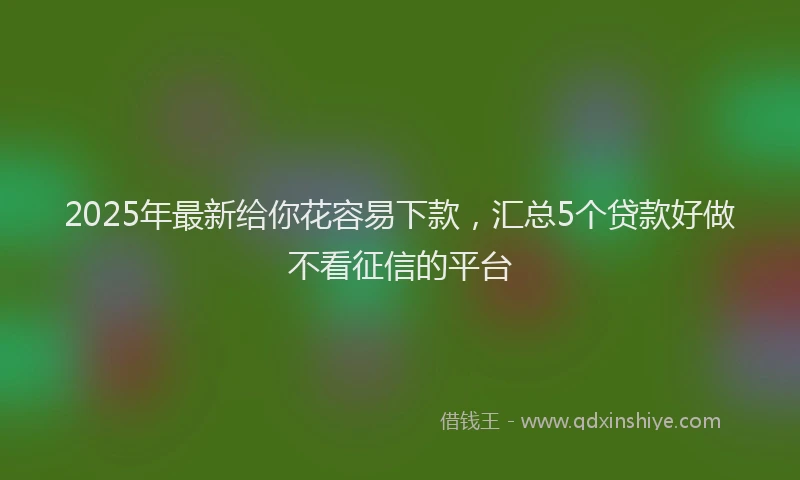 2025年最新给你花容易下款，汇总5个贷款好做不看征信的平台