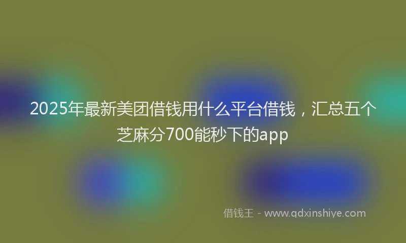 2025年最新美团借钱用什么平台借钱，汇总五个芝麻分700能秒下的app