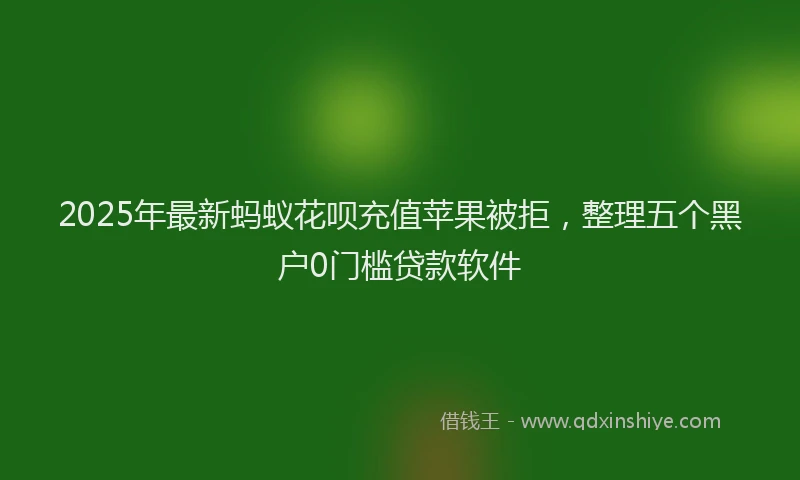 2025年最新蚂蚁花呗充值苹果被拒，整理五个黑户0门槛贷款软件