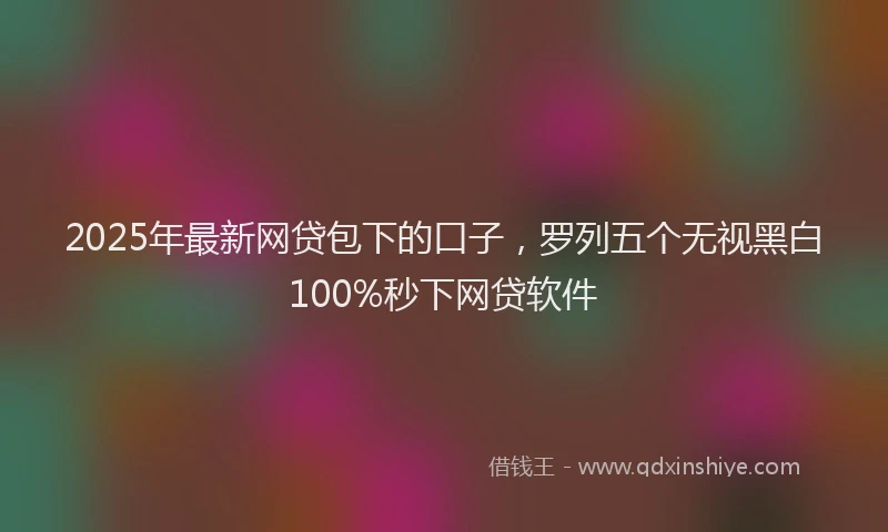 2025年最新网贷包下的口子，罗列五个无视黑白100%秒下网贷软件