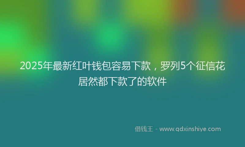 2025年最新红叶钱包容易下款，罗列5个征信花居然都下款了的软件