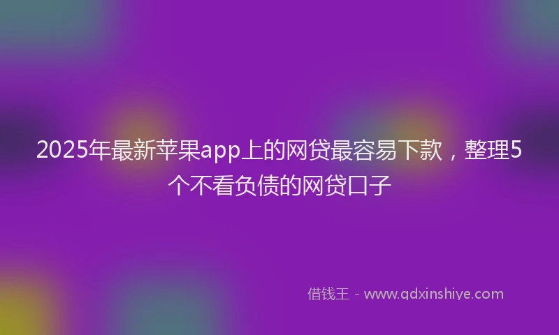 2025年最新苹果app上的网贷最容易下款，整理5个不看负债的网贷口子