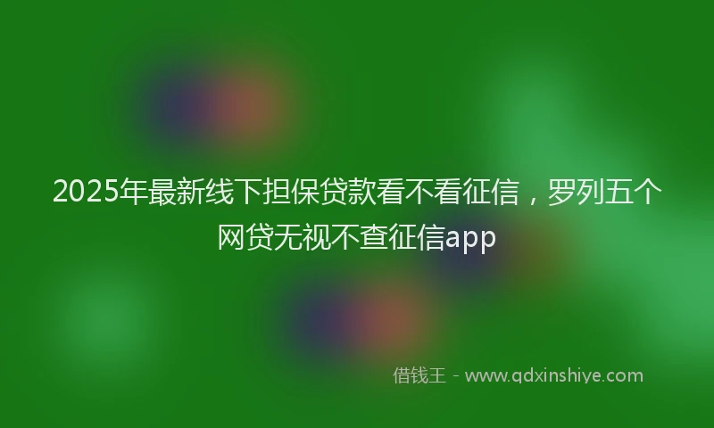 2025年最新线下担保贷款看不看征信，罗列五个网贷无视不查征信app