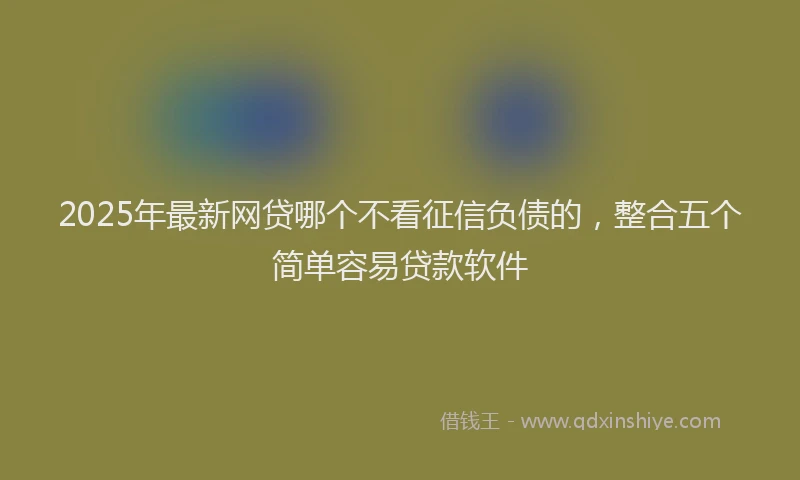2025年最新网贷哪个不看征信负债的，整合五个简单容易贷款软件