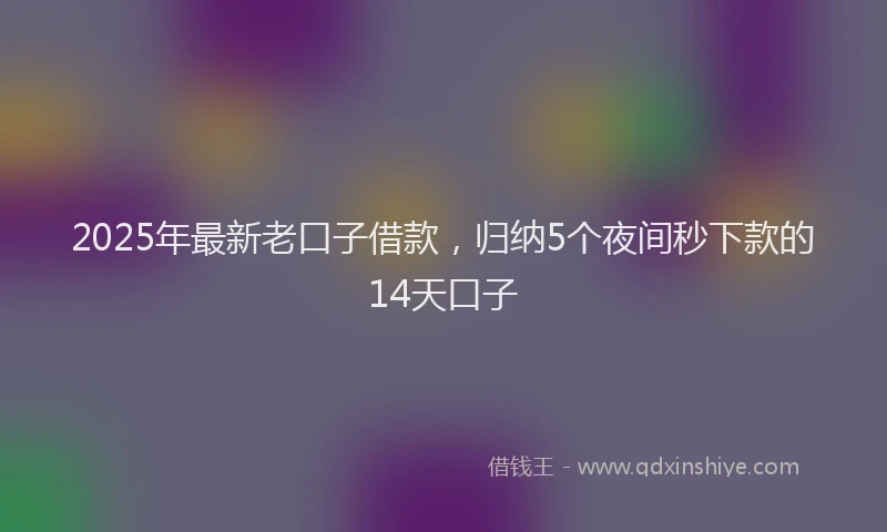 2025年最新老口子借款，归纳5个夜间秒下款的14天口子