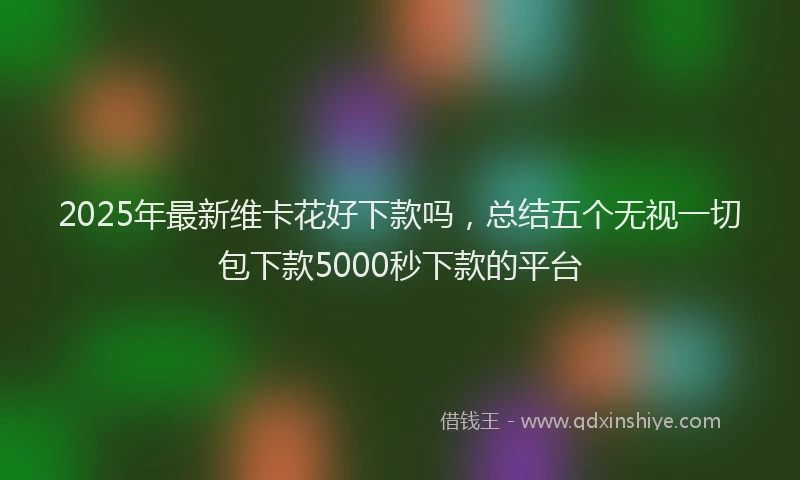 2025年最新维卡花好下款吗，总结五个无视一切包下款5000秒下款的平台