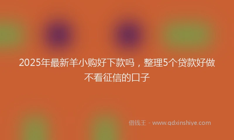 2025年最新羊小购好下款吗，整理5个贷款好做不看征信的口子