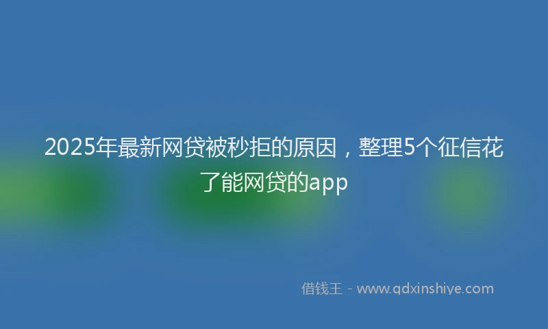 2025年最新网贷被秒拒的原因，整理5个征信花了能网贷的app