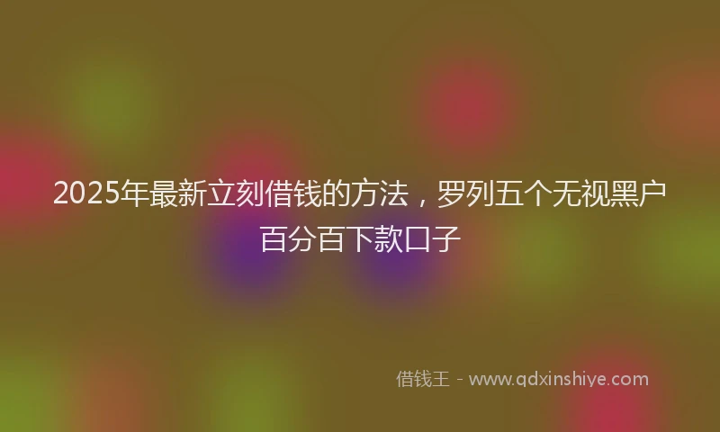 2025年最新立刻借钱的方法，罗列五个无视黑户百分百下款口子