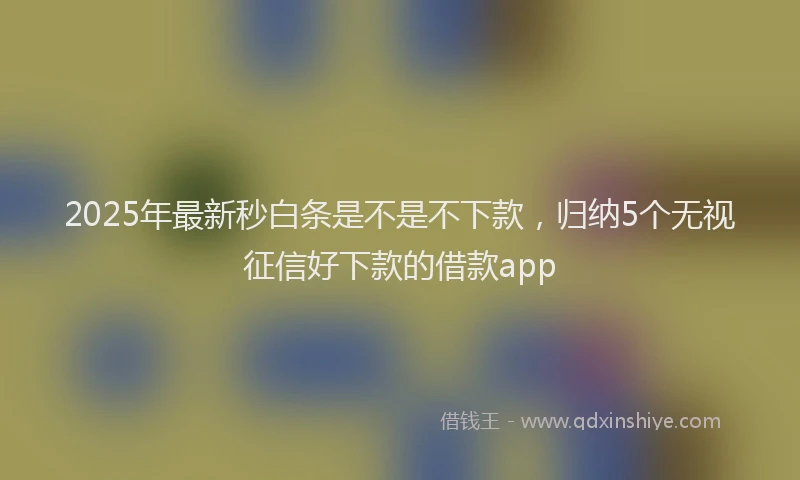 2025年最新秒白条是不是不下款，归纳5个无视征信好下款的借款app