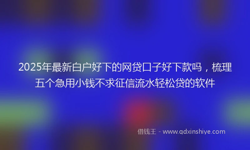 2025年最新白户好下的网贷口子好下款吗，梳理五个急用小钱不求征信流水轻松贷的软件