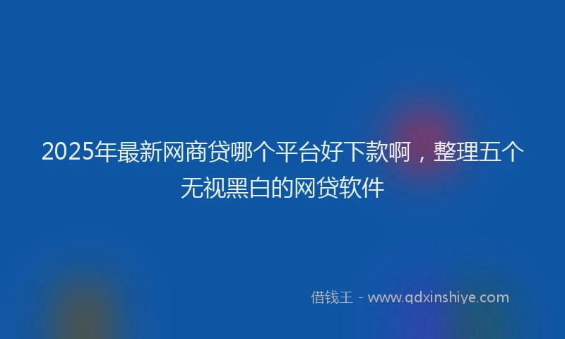 2025年最新网商贷哪个平台好下款啊，整理五个无视黑白的网贷软件