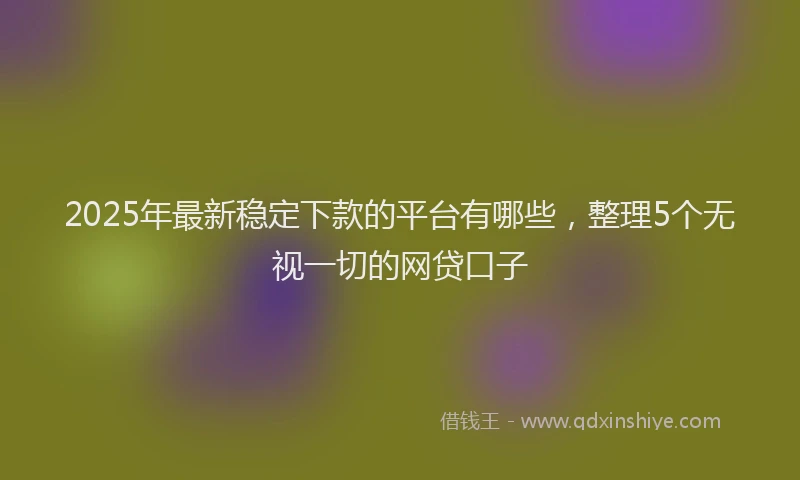 2025年最新稳定下款的平台有哪些，整理5个无视一切的网贷口子