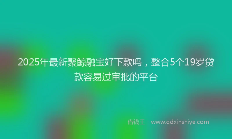 2025年最新聚鲸融宝好下款吗，整合5个19岁贷款容易过审批的平台