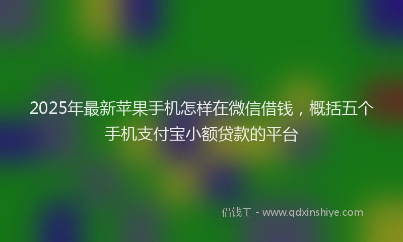 2025年最新苹果手机怎样在微信借钱，概括五个手机支付宝小额贷款的平台