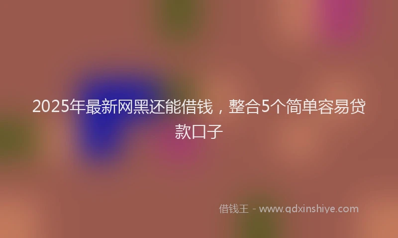 2025年最新网黑还能借钱，整合5个简单容易贷款口子