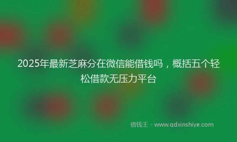 2025年最新芝麻分在微信能借钱吗，概括五个轻松借款无压力平台