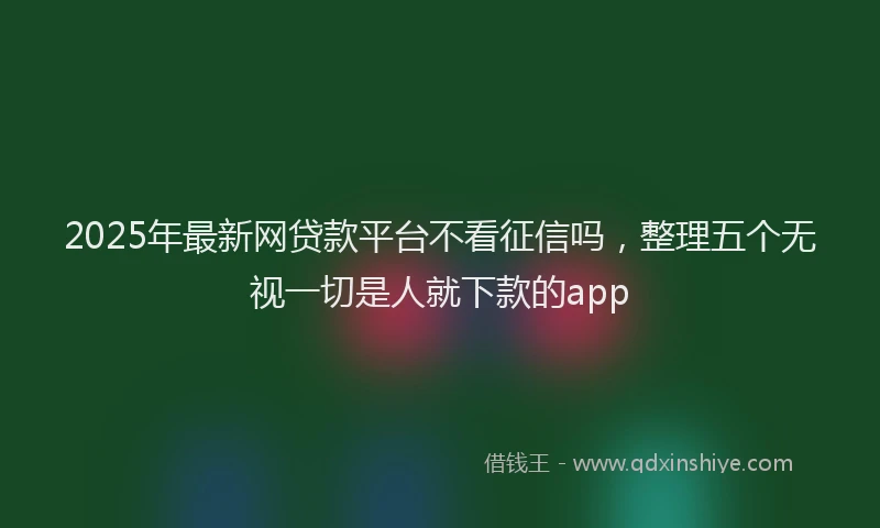 2025年最新网贷款平台不看征信吗，整理五个无视一切是人就下款的app