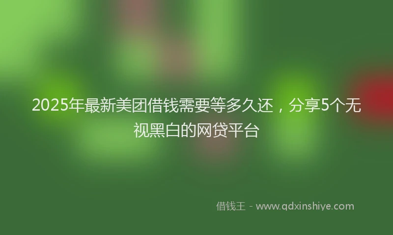 2025年最新美团借钱需要等多久还，分享5个无视黑白的网贷平台