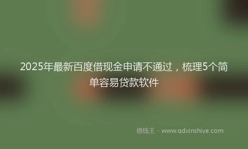 2025年最新百度借现金申请不通过，梳理5个简单容易贷款软件