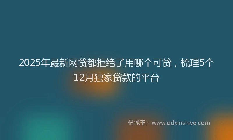 2025年最新网贷都拒绝了用哪个可贷，梳理5个12月独家贷款的平台