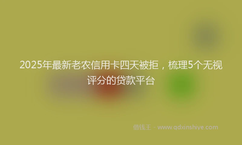 2025年最新老农信用卡四天被拒，梳理5个无视评分的贷款平台