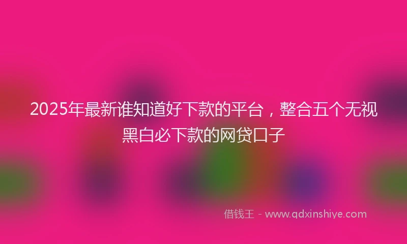 2025年最新谁知道好下款的平台，整合五个无视黑白必下款的网贷口子