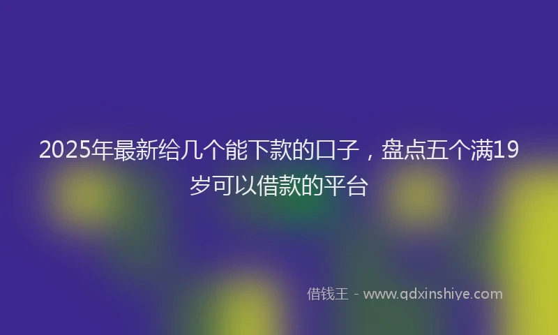 2025年最新给几个能下款的口子，盘点五个满19岁可以借款的平台