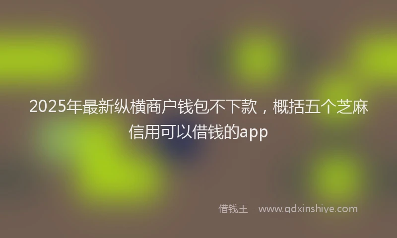 2025年最新纵横商户钱包不下款，概括五个芝麻信用可以借钱的app
