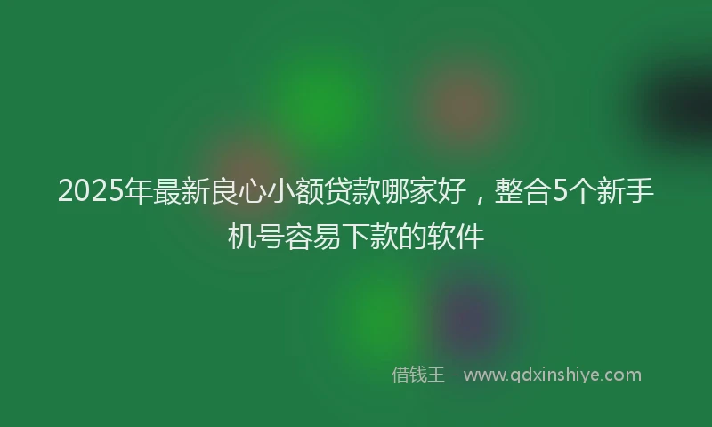 2025年最新良心小额贷款哪家好，整合5个新手机号容易下款的软件