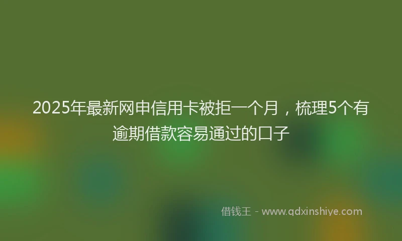 2025年最新网申信用卡被拒一个月，梳理5个有逾期借款容易通过的口子