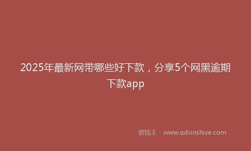 2025年最新网带哪些好下款，分享5个网黑逾期下款app