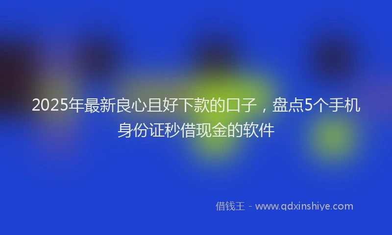 2025年最新良心且好下款的口子，盘点5个手机身份证秒借现金的软件