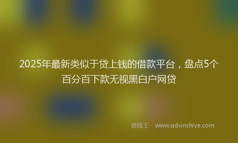 2025年最新类似于贷上钱的借款平台，盘点5个百分百下款无视黑白户网贷
