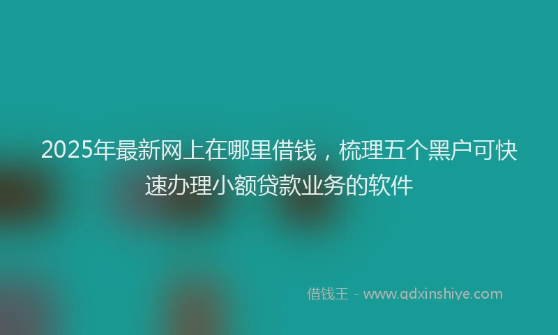 2025年最新网上在哪里借钱，梳理五个黑户可快速办理小额贷款业务的软件