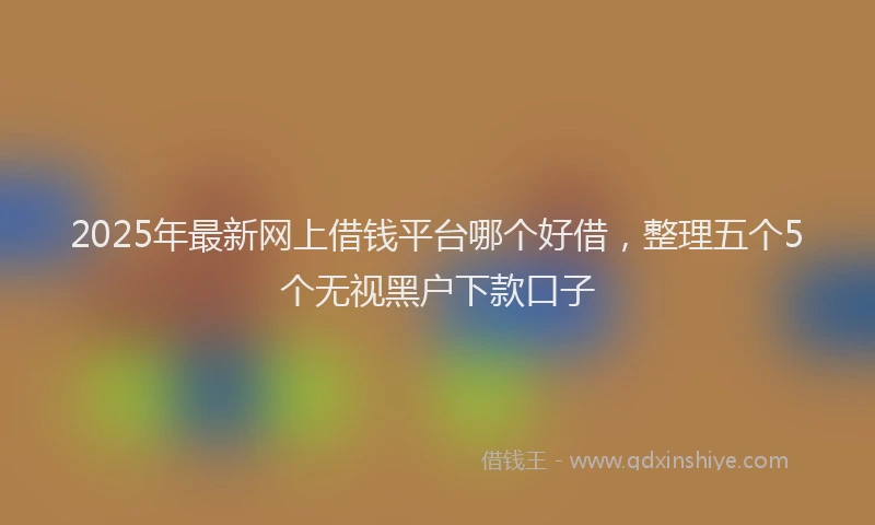 2025年最新网上借钱平台哪个好借，整理五个5个无视黑户下款口子
