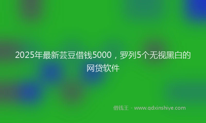 2025年最新芸豆借钱5000，罗列5个无视黑白的网贷软件