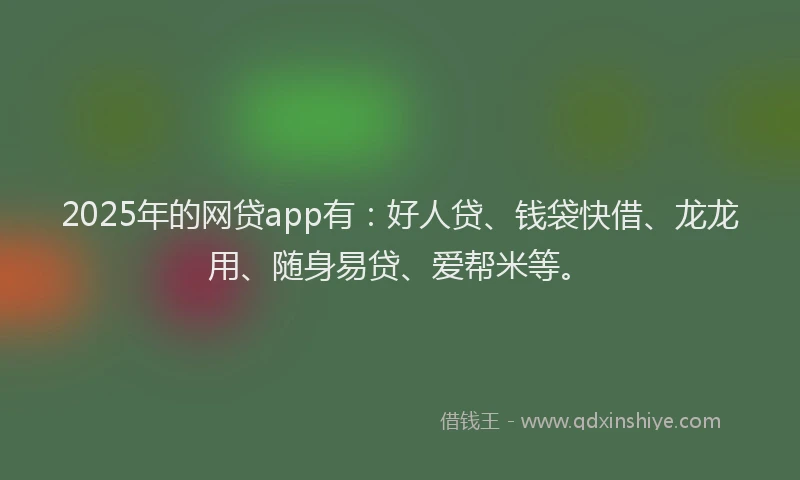 2025年的网贷app有：好人贷、钱袋快借、龙龙用、随身易贷、爱帮米等。