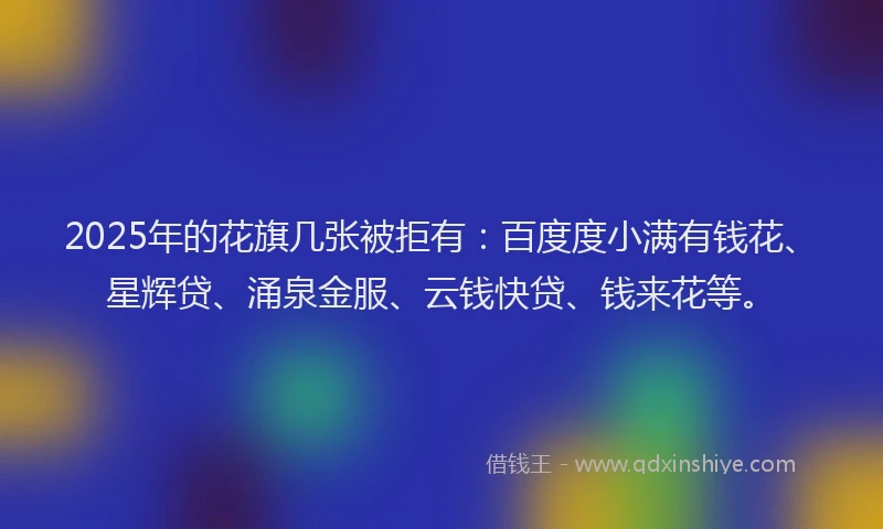 2025年的花旗几张被拒有：百度度小满有钱花、星辉贷、涌泉金服、云钱快贷、钱来花等。