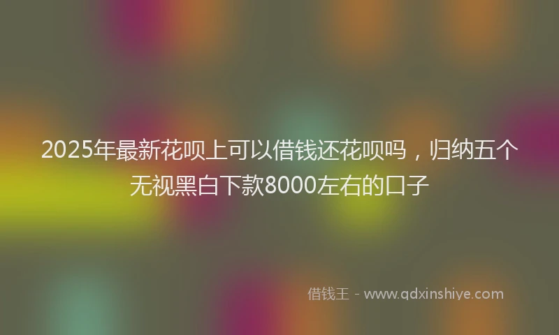 2025年最新花呗上可以借钱还花呗吗，归纳五个无视黑白下款8000左右的口子