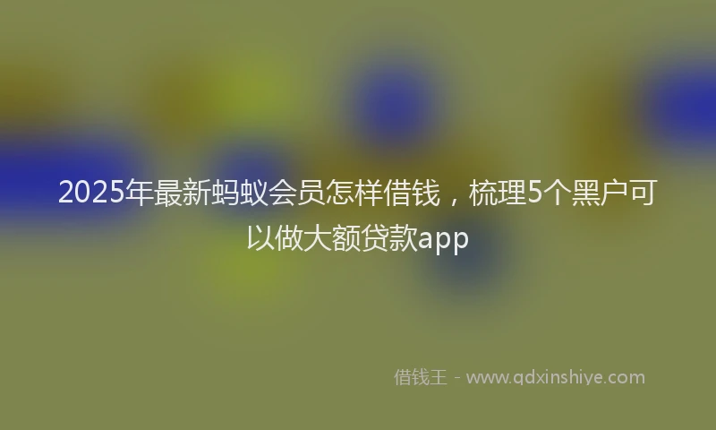2025年最新蚂蚁会员怎样借钱，梳理5个黑户可以做大额贷款app